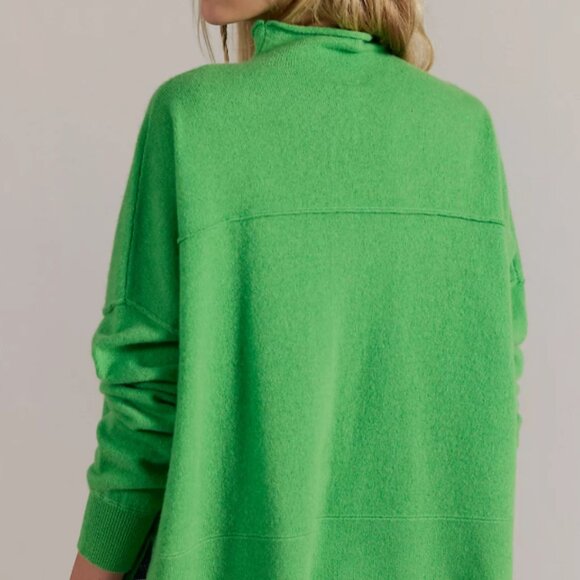 Free People Ambrose Cashmere Turtleneck Sweater - Lime Green, Size XL - Picture 4 of 7